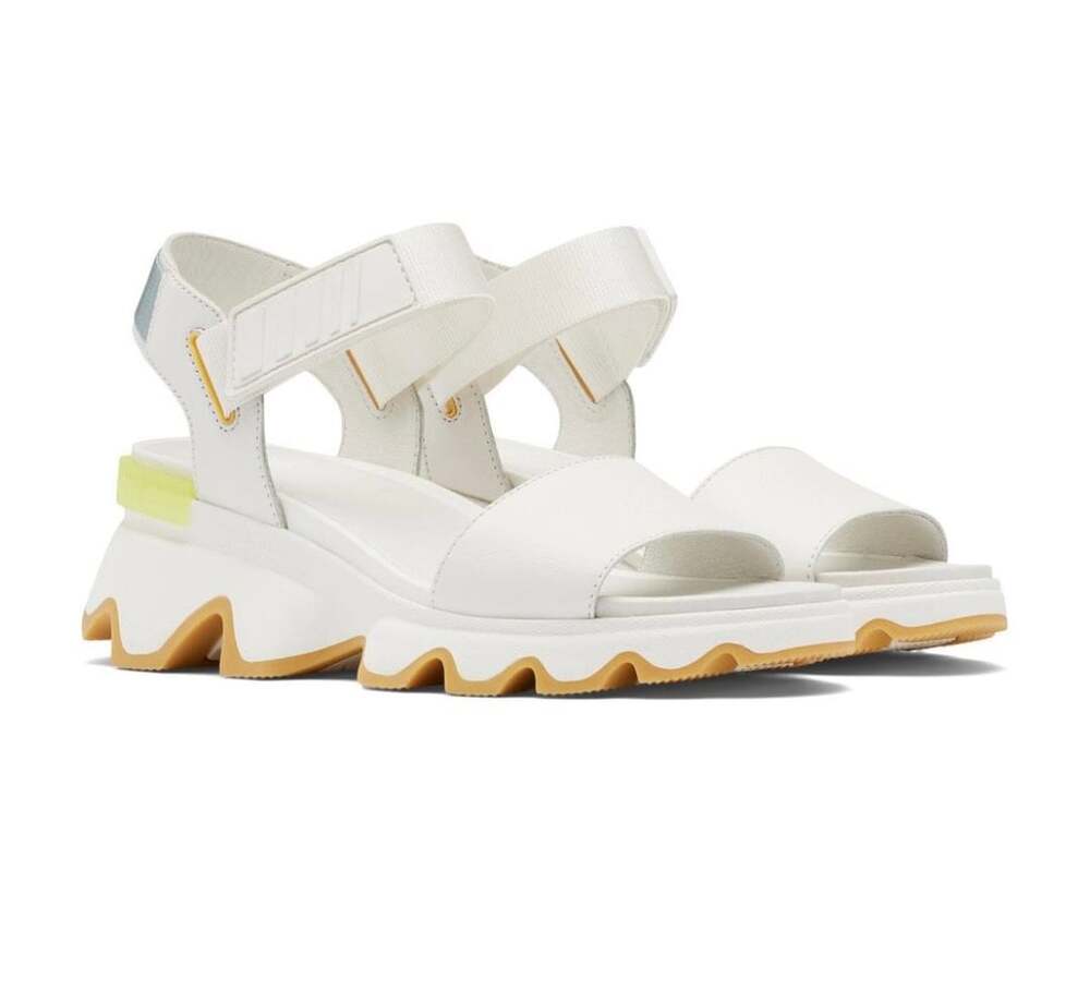 Sorel Kinetic Impact Strappy Wedge Sport Sandals White Size 11